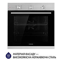 Духовка электрическая встраиваемая для кухни Minola EO 684 INOX, нержавеющая сталь, объем 68 литров, 8 режимов