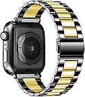Ремінець для Apple Watch Steel Band Stainless Color Black Gold • 42/44/45/49mm., фото 2