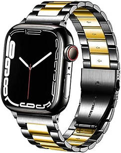 Ремінець для Apple Watch Steel Band Stainless Color Black Gold  • 38/40/41mm.