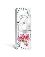 Самоклейка на холодильник на кухню Капли орхидеи 60х180 cм самоклеющиеся пленки для холодильника самоклеящаяся