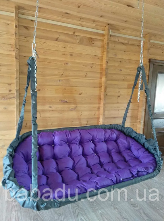 Подвесное кресло диван (90х180 см), садовая качеля, качели подвесные, нагрузка 200 кг (есть много цветов) - фото 4 - id-p1873434549