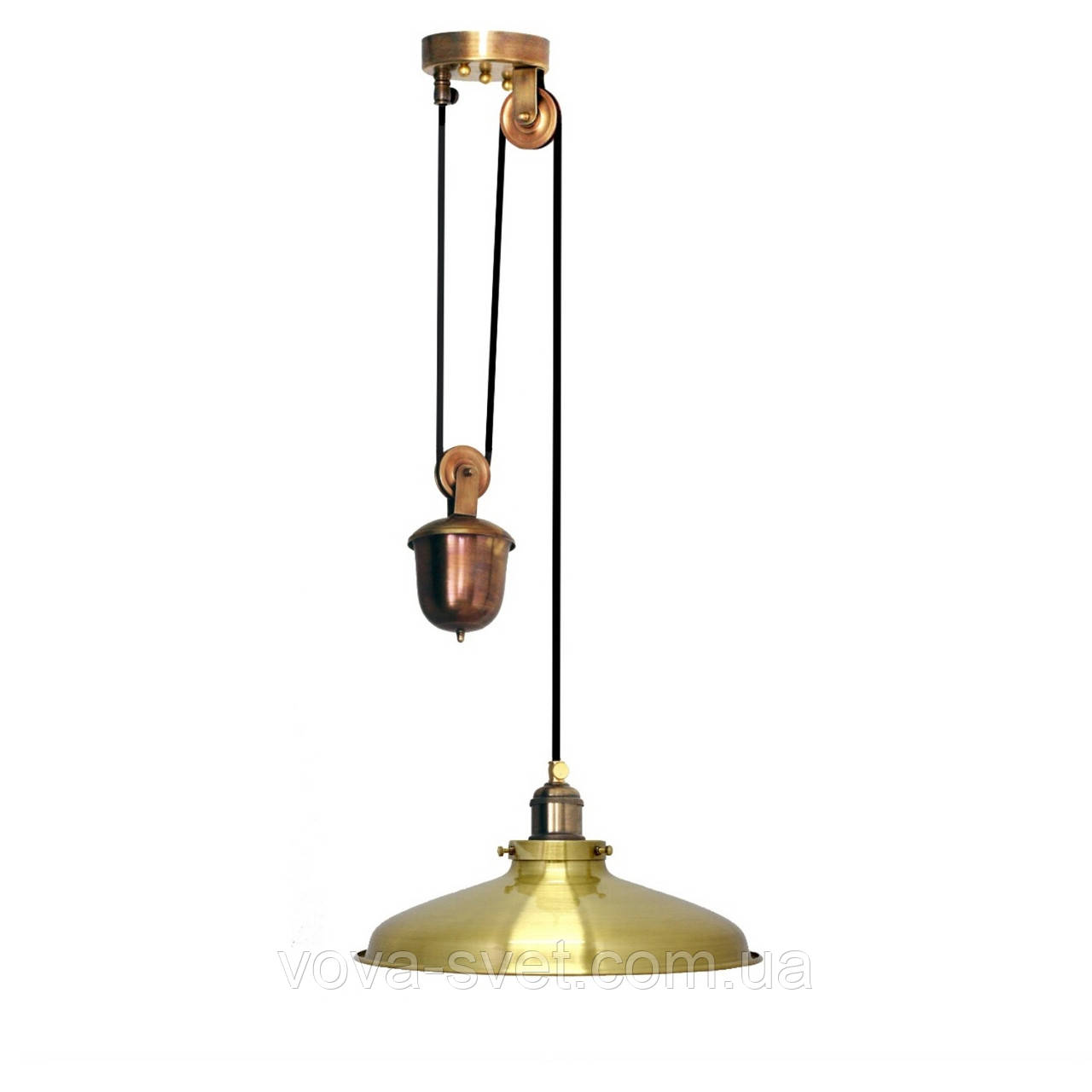 Світильник з противагою підвісний купол Loft Steampunk [Suspension Brass ]
