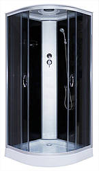 Гідромасажний бокс 90x90х210 см чорний душова кабіна гідромасажна на низькому піддоні
