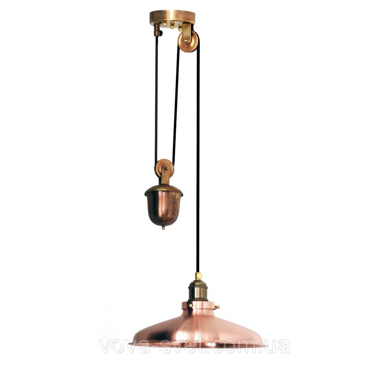 Світильник із противагою підвісний купол Loft Steampunk [Suspension Copper ]