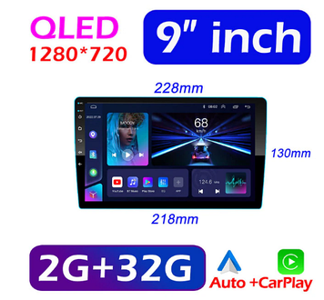 Автомагнітола 2 DIN Podofo 8809 Pro Android 11 Екран 9 дюймів 2.5D Wi Fi Bluetooth Gps пам'ять 2/32 Гб 1