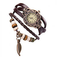 Стильные женские часы в оригинальном стиле и кварцевым механизмом CL Owl Brown