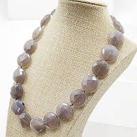 Буси Агат Димчастий 20х5 мм Довжина 47 см