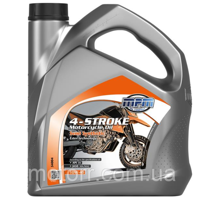 Олива в двигун мотоцикла MPM 4-Stroke Motorcycle Oil 10W-40 Semi-Synthetic.4 л.