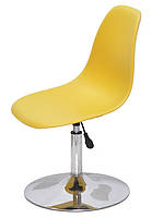 Стілець майстра поворотний на хромованому млинці Nik CH-BASE жовтий 11, дизайн Charles and Ray Eames, фото 3