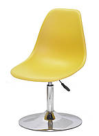 Стул мастера поворотный на хромированном блине Nik CH-BASE желтый 11, дизайн Charles and Ray Eames