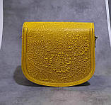 Унікальна шкіряна сумка через плече, модель "Квітка", фото 4