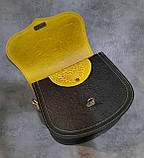 Унікальна шкіряна сумка через плече, модель "Квітка", фото 6