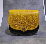 Унікальна шкіряна сумка через плече, модель "Квітка", фото 2