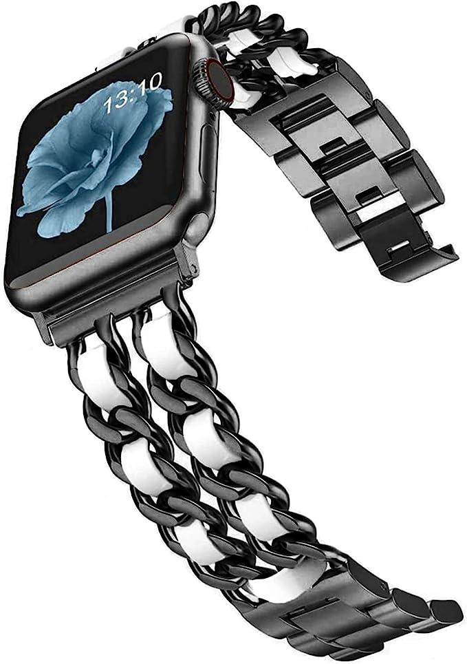 Ремінець для Apple Watch Desay Chanell Black-white • 38/40/41mm.