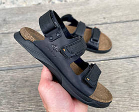 Босоніжки чорні шкіряні чоловічі Step Wey. Літні чоловічі сандалі Степ Вей. Босоніжки та сандалі чоловічі