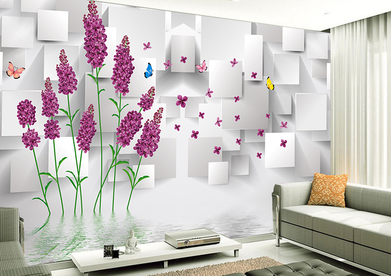 Купить 3D фотообои цветы на стену от производителя в гостиную зал ...
