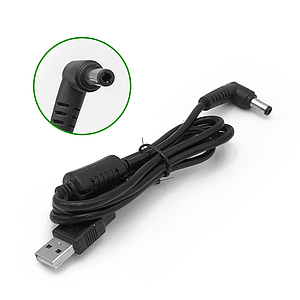 Кабель USB - 5.5x2.5mm (1м) угловой с ферритом