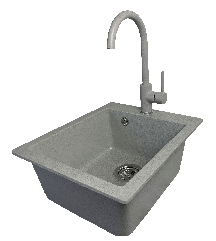 Кухона мийка Vector Front 42*50 см (світло сірий) сифон + змішувач