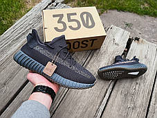 Чоловічі літні кросівки Adidas Yeezy Boost 350 Black чорний, фото 4