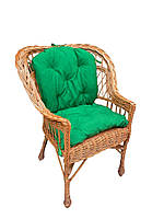 Крісло плетене з накидкою зеленої