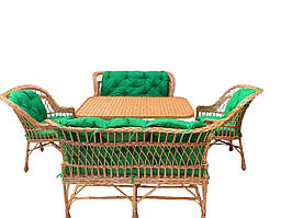 Набір плетених меблів з лози з 2 диванами