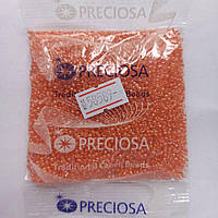 Бисер чешский Preciosa прозрачный радужный с оранжевой серединкой 50г 10/0 58589