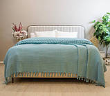 Покривало-простирадло жакардове піке 245х270 ТМ Zeron Yesil колір зелений