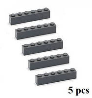 Строительные блоки 6 пина 5 шт. конструктор Темно-серый