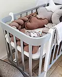Дитяче ліжечко 5в1 з рухомою стінкою 70х120 Nika IngVart, сірий, фото 4