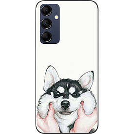 Бампер силіконовий для Samsung Galaxy M14 5G з малюнком Хаскі