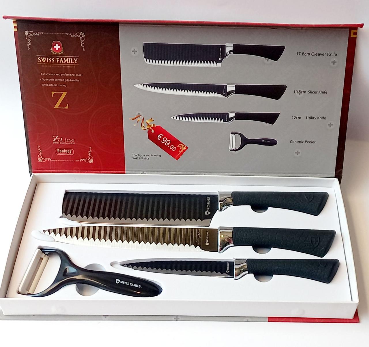 Набір ножів з нержавіючої сталі 4 предмета Swiss Family SF-0239