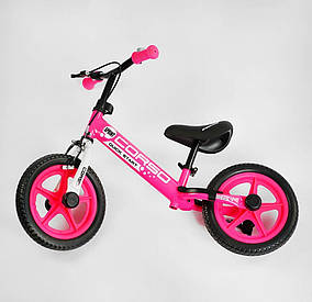 Дитячий велобіг CORSO 28631 на сталевій рамі, З ручними гальмами, колеса 12", З підставкою для ніг і підніжкою