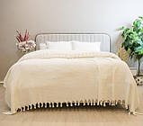 Покривало-простирадло жакардове піке 245х270 ТМ Zeron Krem колір кремовий