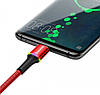 Зарядний кабель Baseus USB C з підсвічуванням LED Halo Data Cable 3A 1 м Red (CATGH-B09), фото 3