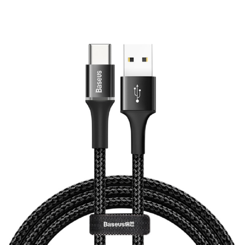 Кабель зарядний Baseus USB C з підсвіткою LED Halo Data Cable 3 A 2 м Black (CATGH-C01)