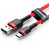 Кабель зарядний Baseus USB C Cafule 3 A 1 м Red (CATKLF-B09), фото 4