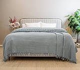 Покривало-простирадло жакардове піке 245х270 ТМ Zeron Gri колір сірий