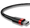 Кабель зарядний Baseus USB C Cafule 3A 2 м Black / Red (CATKLF-F91), фото 3
