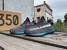 Чоловічі літні кросівки Adidas Yeezy Boost 350 Grey сірий, фото 3