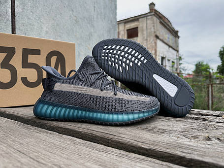 Чоловічі літні кросівки Adidas Yeezy Boost 350 Grey сірий, фото 1