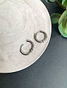 Сережки кільця чоловічі жіночі пірсинг 1,2 см нержавіюча сталь колір срібло, фото 2