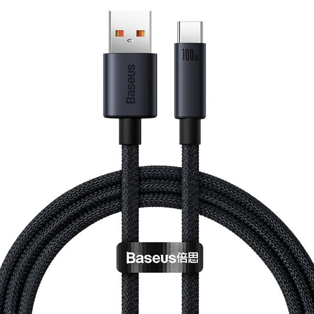 Кабель зарядний Baseus USB C 100 Вт ультрашвидке заряджання 1 м Black (CAJY010401)