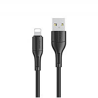 Кабель USAMS SJ500 U68 Lightning Charging & Data Cable 1M Black