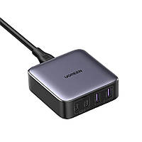 Зарядний пристрій настільний Ugreen Nexode GaN 2xUSB-C 2xUSB-A 65 W Power Delivery Grey (CD327)