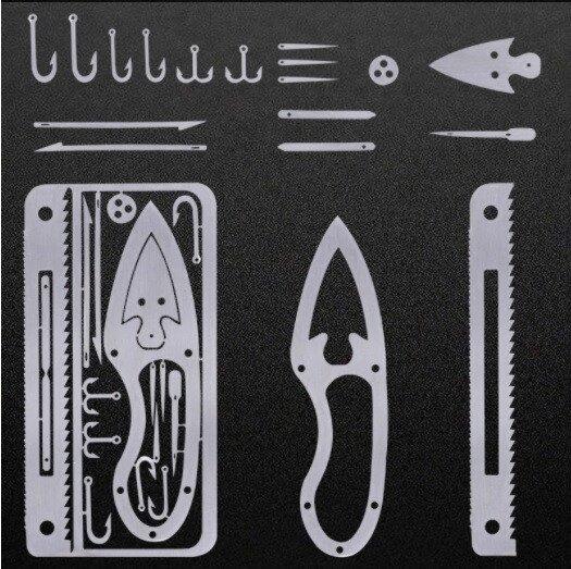 Мультитул кредитка выживальщика Survival Multitool Card 17в1 ASTA - фото 5 - id-p1873524861