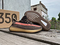 Мужские летние кроссовки Adidas Yeezy Boost 350 Brown коричневый