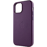 Чохол Leather Case с MagSafe для Apple iPhone 13 (6.1") Dark Cherry