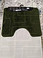 Комплект килимків для ванної Mono 60*100 та 60*50см з вирізом для унітазу Хакі 0361 Туреччина, фото 2