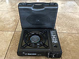 Туристична портативна газова плита подвійної дії з керамічним пальником Happy Home (з адаптером), фото 2