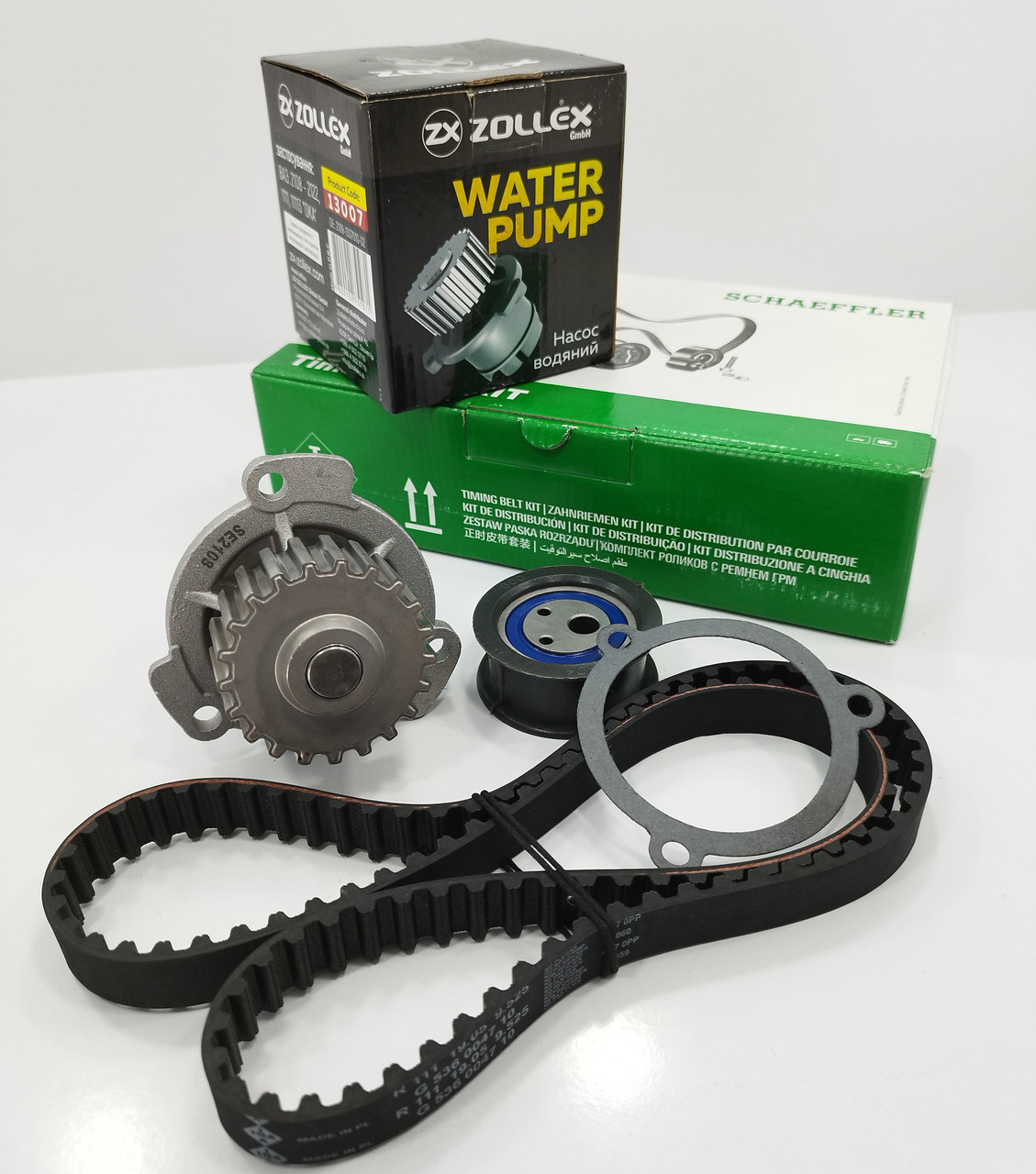 Комплект ременя ГРМ (ролик +помпа +ремінь) ВАЗ 2108-099 8-кл INA Німеччина, фото 1